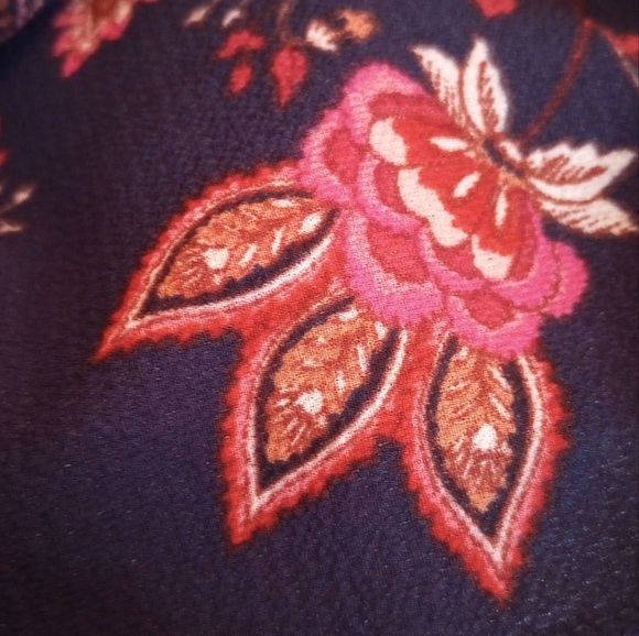 Vince Camuto Women Dress V-Neck Mixed Florals Lined Long Sleeves Gold Buttons 2 - Picture 10 of 17